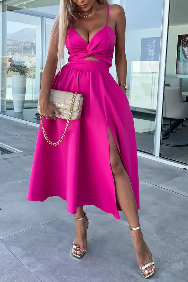 Cara | Bequemes Midikleid mit ausgeschnittenen Taschen