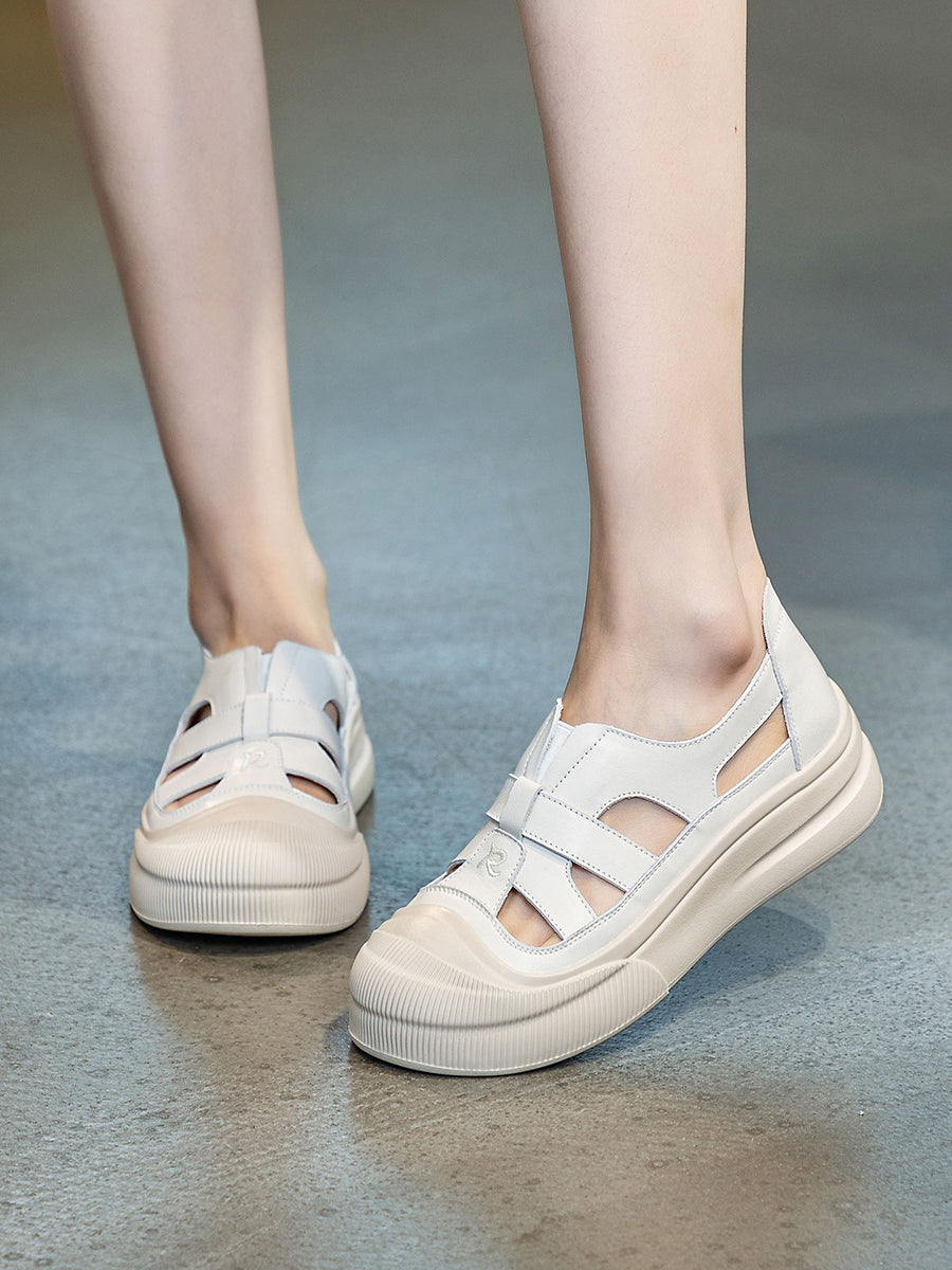 Nicholai | Casual Sommer Leder Sandalen mit Ausgeschnittenem Design