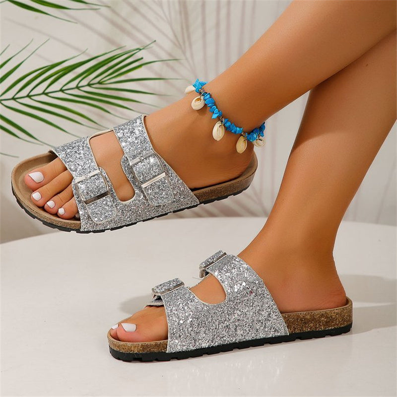 Darleen | Sommertrend Pailletten-Sandalen