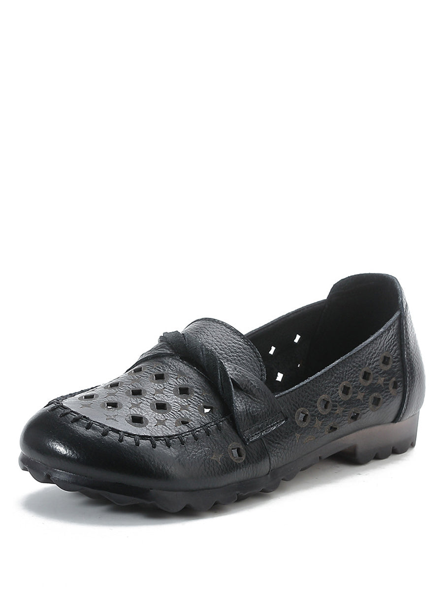 Pamela | Damen Vintage Leder Ausgeschnittene Schuhe