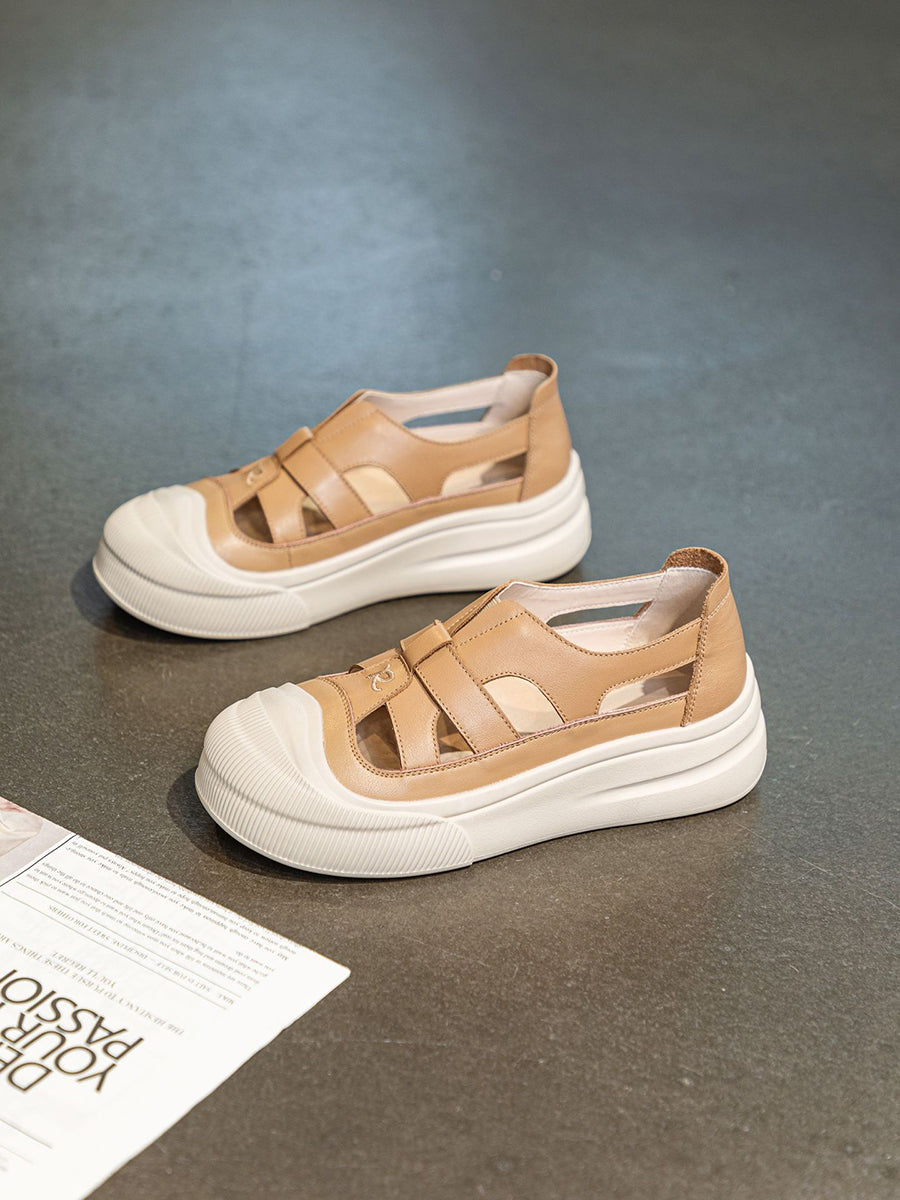 Nicholai | Casual Sommer Leder Sandalen mit Ausgeschnittenem Design