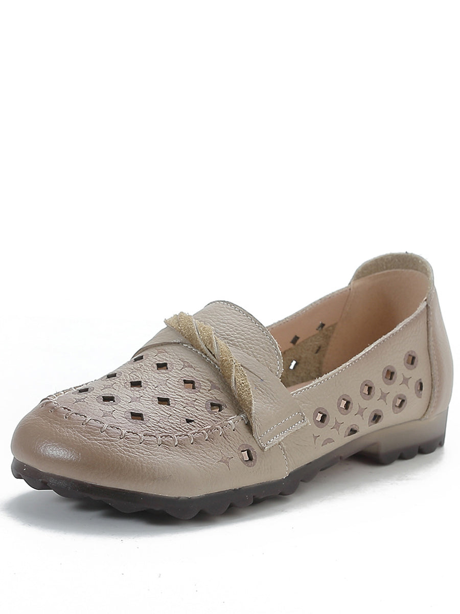 Pamela | Damen Vintage Leder Ausgeschnittene Schuhe
