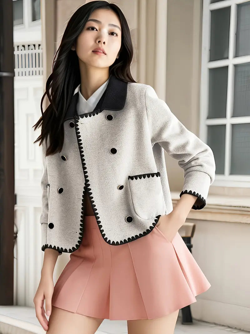 Lodi | Chic Damen Blazer aus Vlies-Mischung – Doppelreiher, Eleganter Revers
