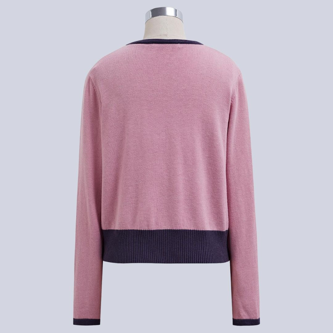 Ivie | Vest mit Farbblöcken, kontrastierenden Paspeln und Knopfverschluss