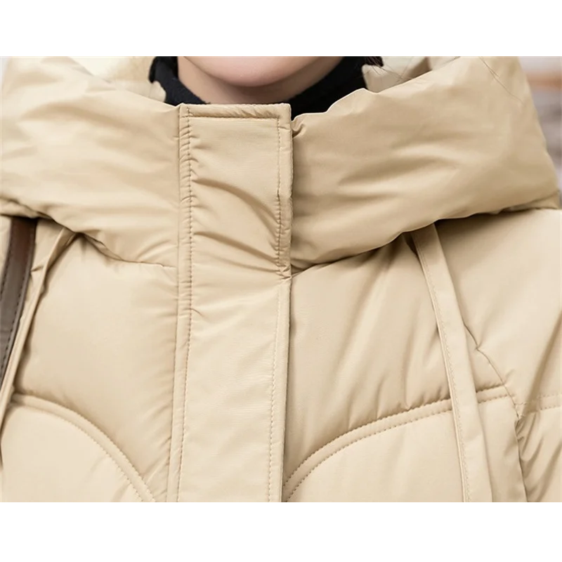 Winomna | Winter Steppmantel für Damen mit Kapuze und großen Taschen