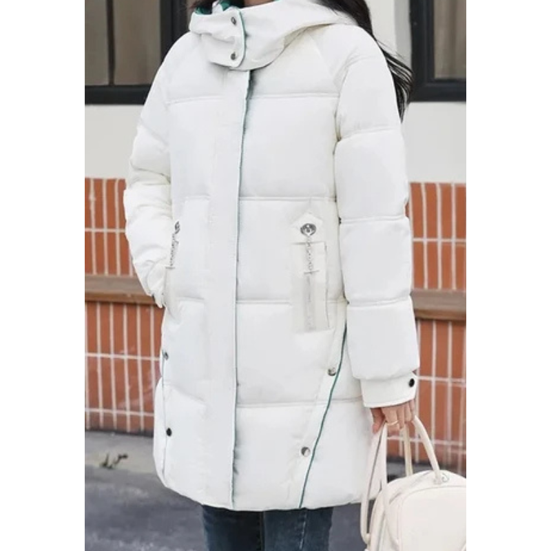 Tea | Wintermantel für Damen mit Steppdesign, Kapuze und Reißverschlusstaschen