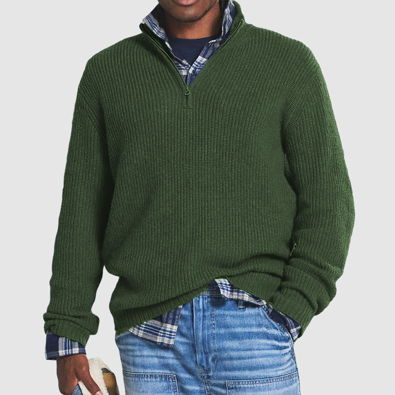 Hystorin | Herren Kaschmir Business Casual Pullover mit Reißverschluss