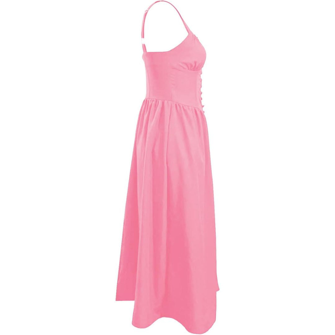 Eya | Schwarzes Midi-Sommerkleid