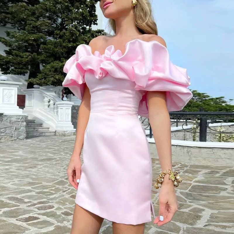 Daxton | Schulterfreies Kleid mit Rüschen