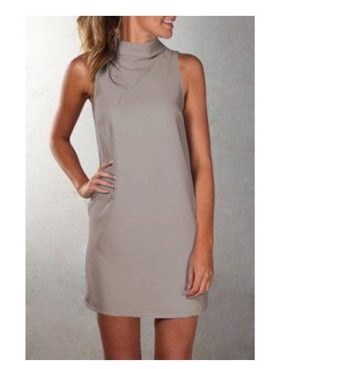 Mel | Lässiges hochgeschlossenes ärmelloses Kleid