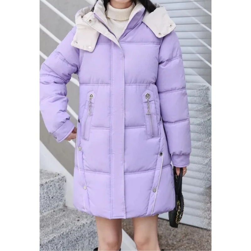 Tea | Wintermantel für Damen mit Steppdesign, Kapuze und Reißverschlusstaschen