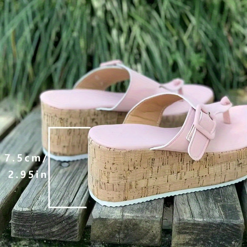 Veradisia | Weiße Korkkeilabsatz Sandalen