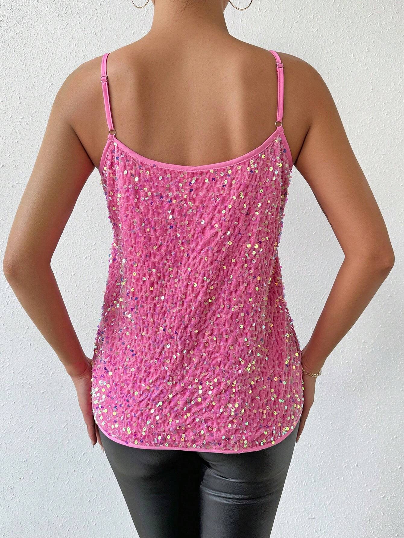 Charlotte | Locker geschnittenes glitzerndes Spaghetti-Träger-Top