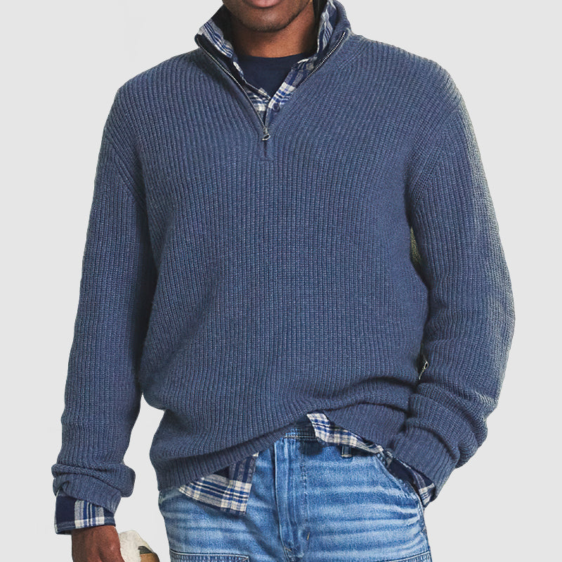 Hystorin | Herren Kaschmir Business Casual Pullover mit Reißverschluss
