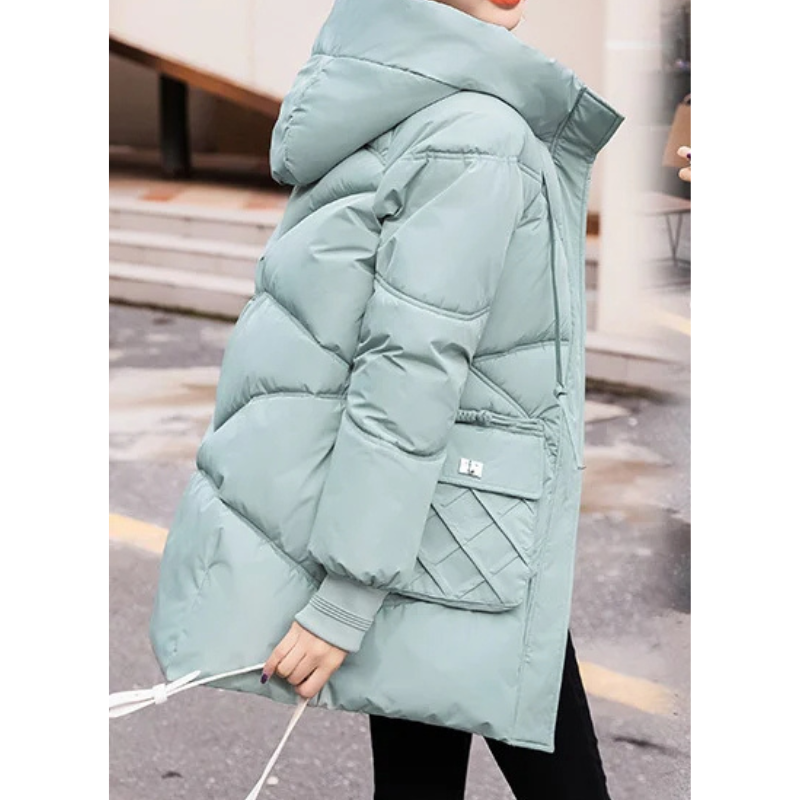 Winomna | Winter Steppmantel für Damen mit Kapuze und großen Taschen