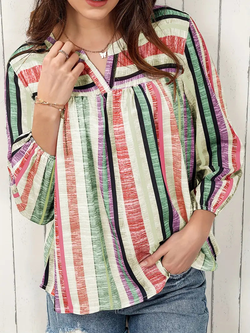 Rianne - Perfektion in Streifen – Ihre ideale Sommerbluse
