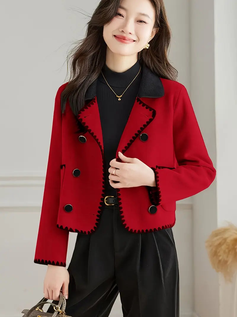 Lodi | Chic Damen Blazer aus Vlies-Mischung – Doppelreiher, Eleganter Revers