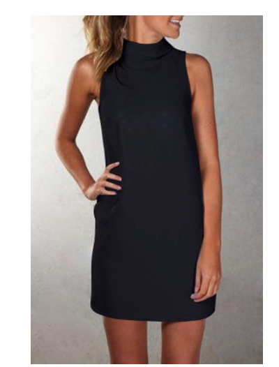 Mel | Lässiges hochgeschlossenes ärmelloses Kleid