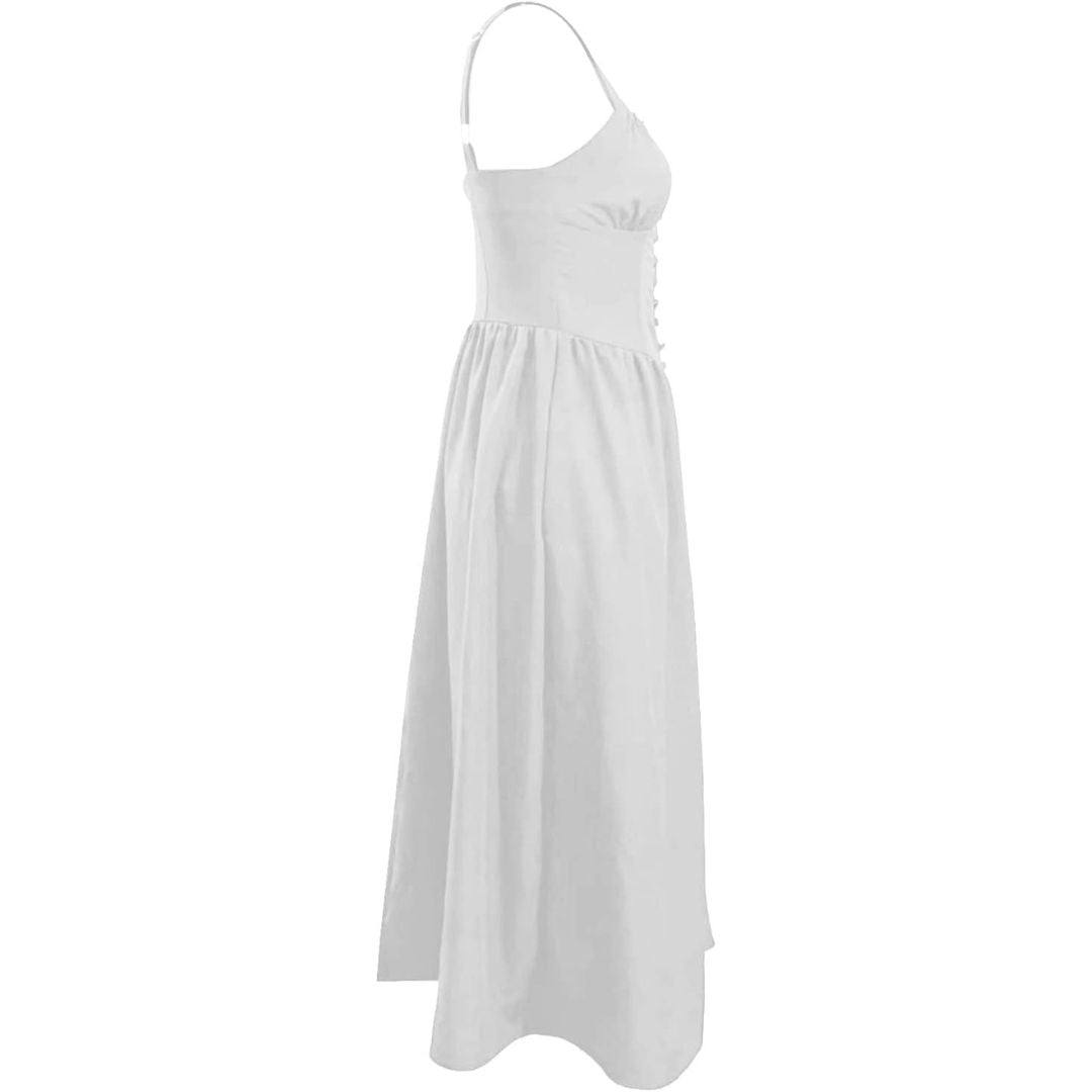 Eya | Schwarzes Midi-Sommerkleid