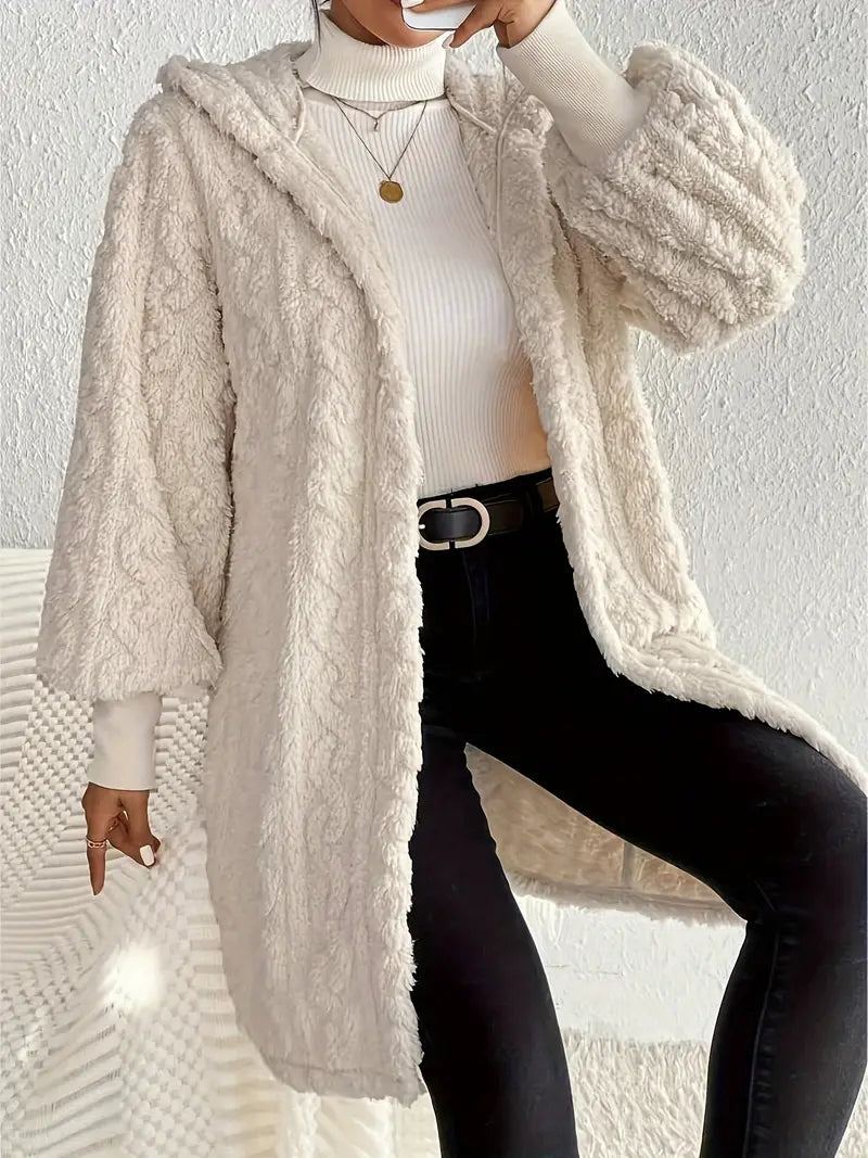 Offene | Klassische offene Teddyjacke – gemütlicher einfarbiger Winter