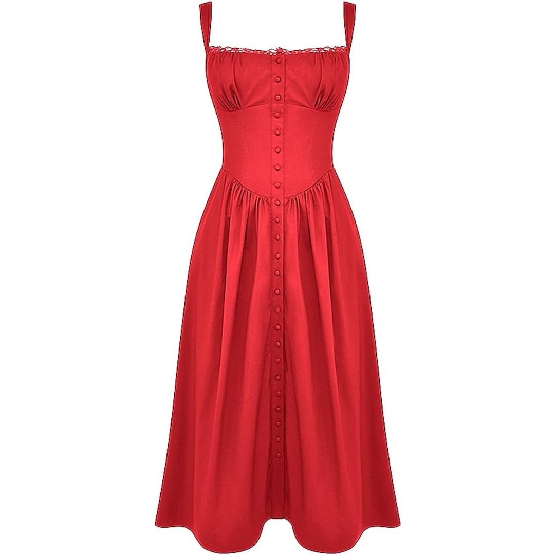 Eya | Schwarzes Midi-Sommerkleid