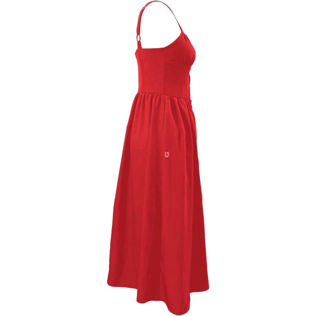 Eya | Schwarzes Midi-Sommerkleid
