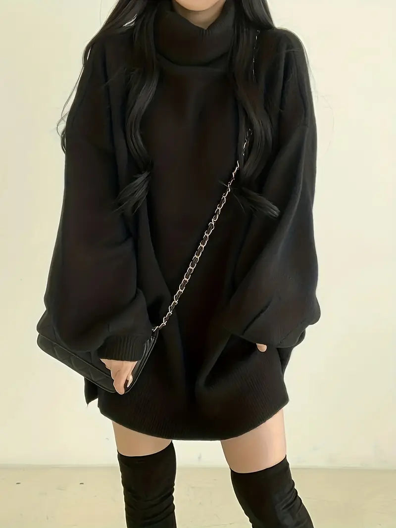 Greye | Schwarzer/Grauer Turtleneck Pullover mit Lantern-Ärmeln