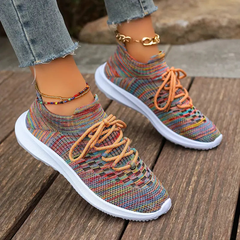 Lenka | Strickmode für Frauen Schnürsenkel-Mesh-Sneakers