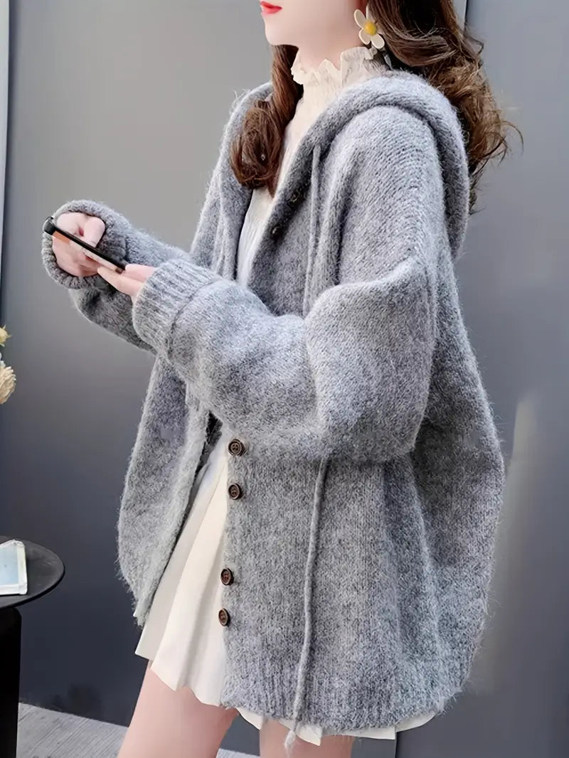Overi | Damen Pullover mit Kapuze Cardigan