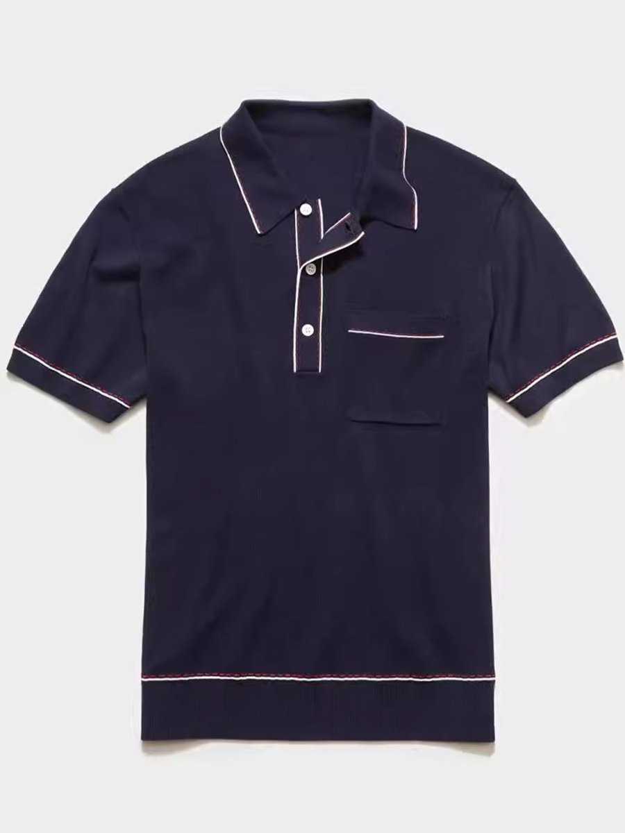 Paul | Old Money Vintage Bluse Gestricktes Poloshirt