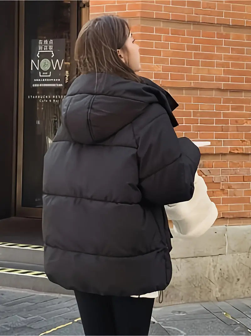 Lyir | Schicke einfarbige Pufferjacke für Frauen – lange Ärmel, Reißverschluss