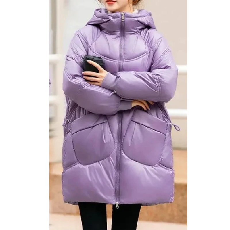 Soleane | Wintermantel für Damen mit Stehkragen und Reißverschluss, großen Taschen