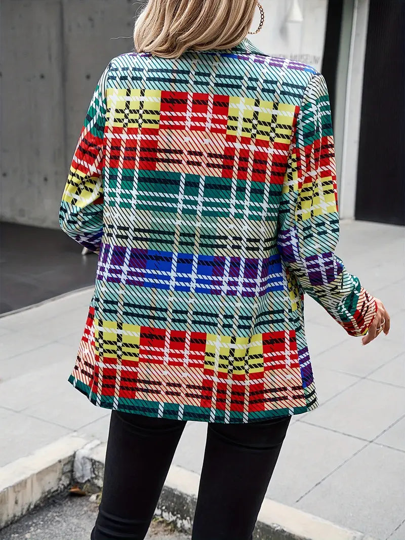 Blazie | mit Karomuster und Knopfleiste