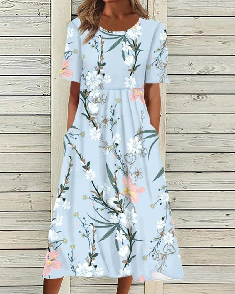 Sablea | Bedrucktes Kleid mit kurzen Ärmeln