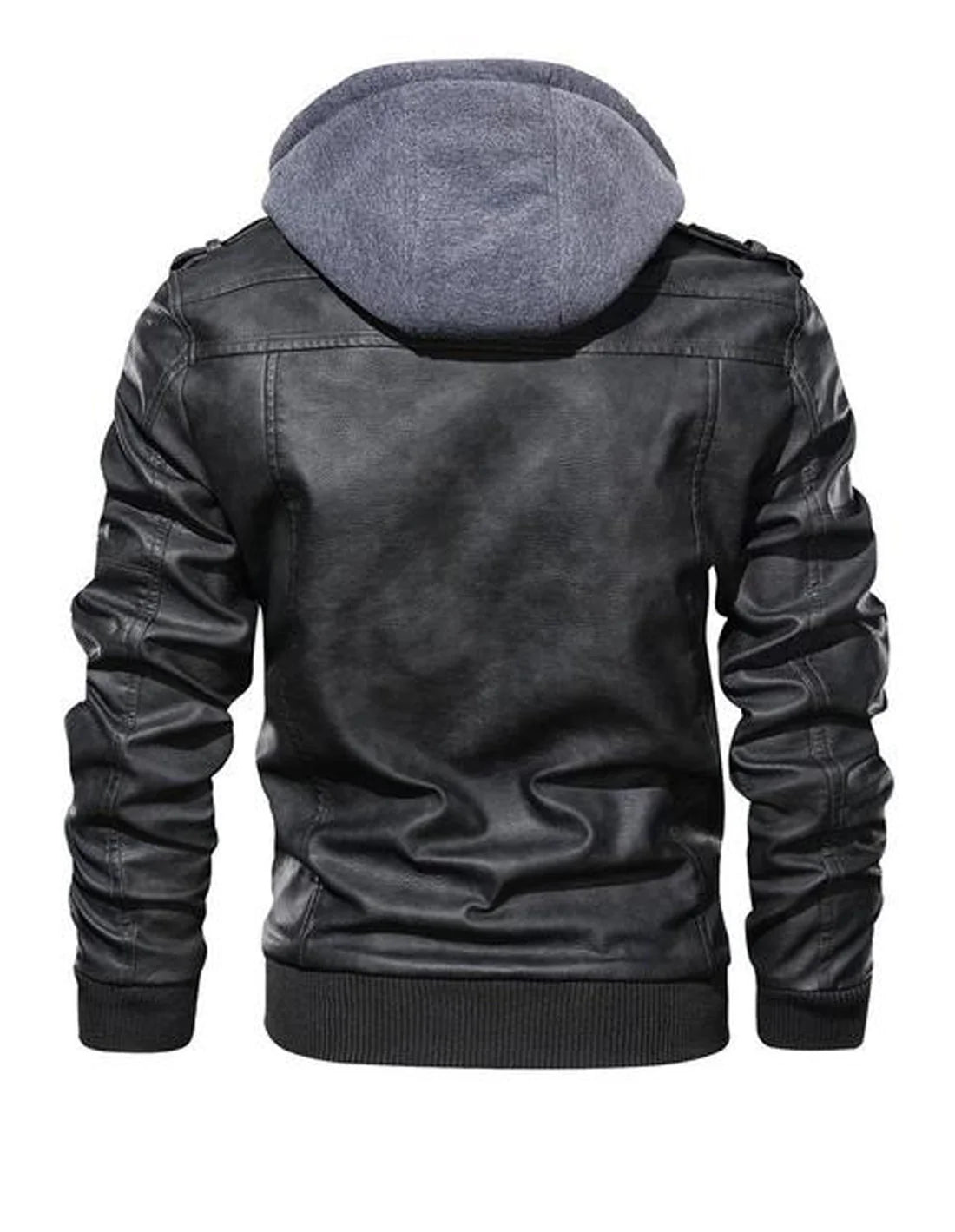 Prio | Stilvolle Premium Leder-Winter-Jacke mit Kapuze