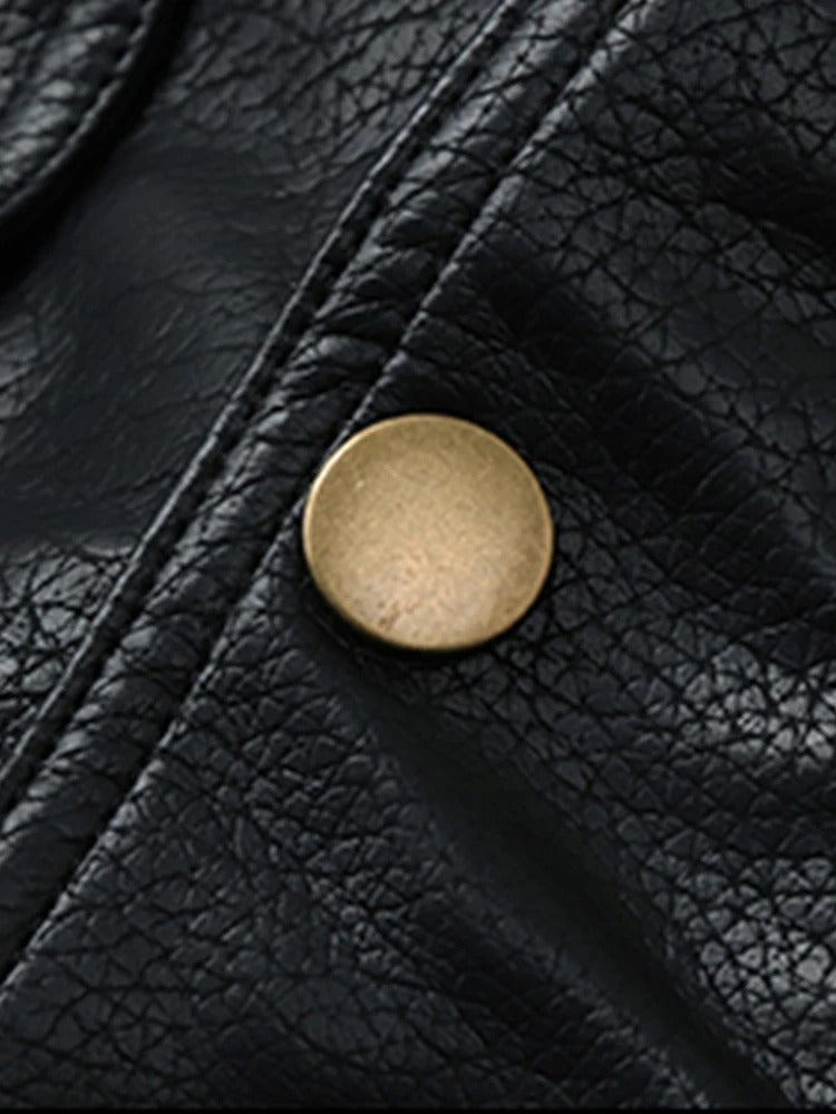 Ragnar | Übergroße wasserdichte warme Kunstlederjacke für Herren