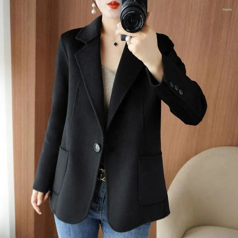 Tiberius | Herbst- und Winterverdickter Tweed Damen Blazer