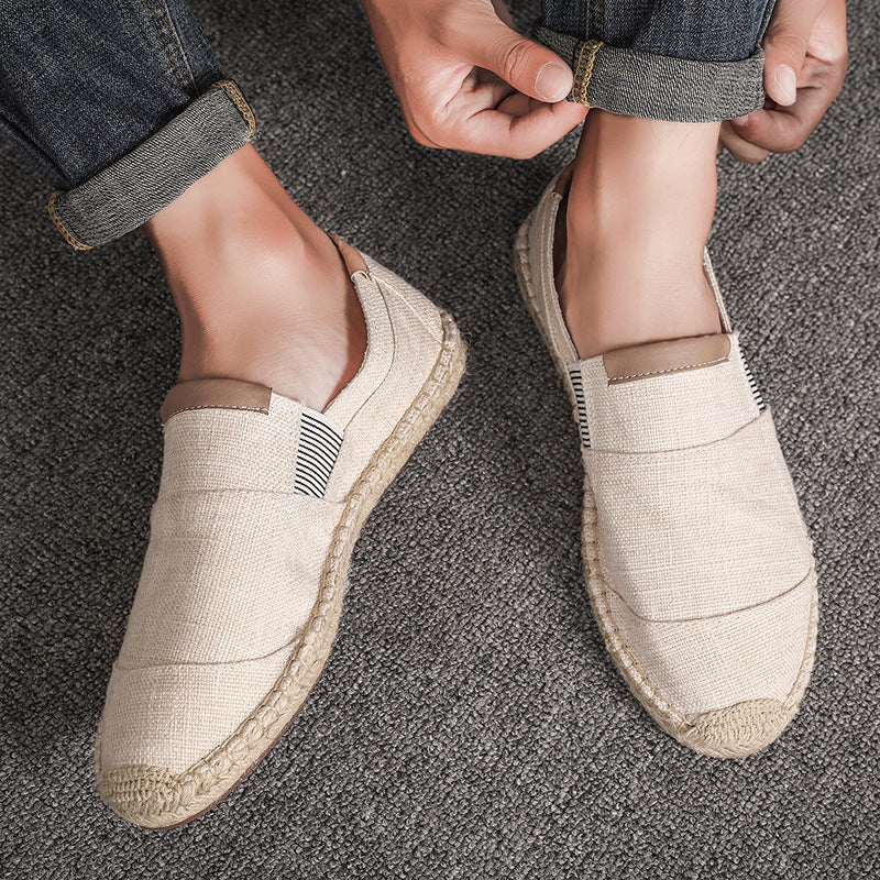 Frederica - Stilvolle handgemachte Leinwandstrohschuhe - Sommer-Chic