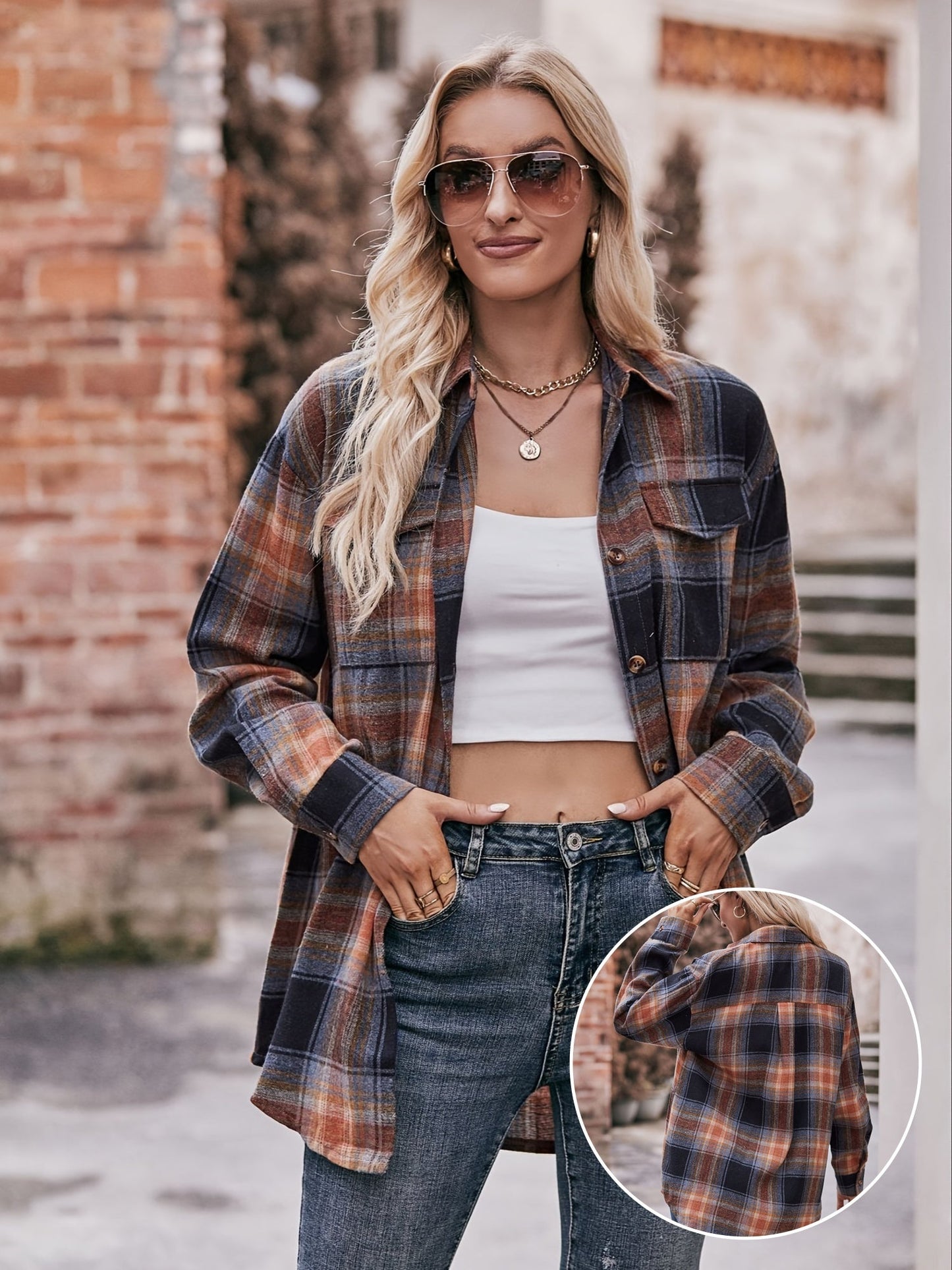 Brindle | Marineblaues Karohemd