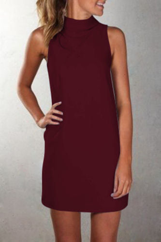 Mel | Lässiges hochgeschlossenes ärmelloses Kleid