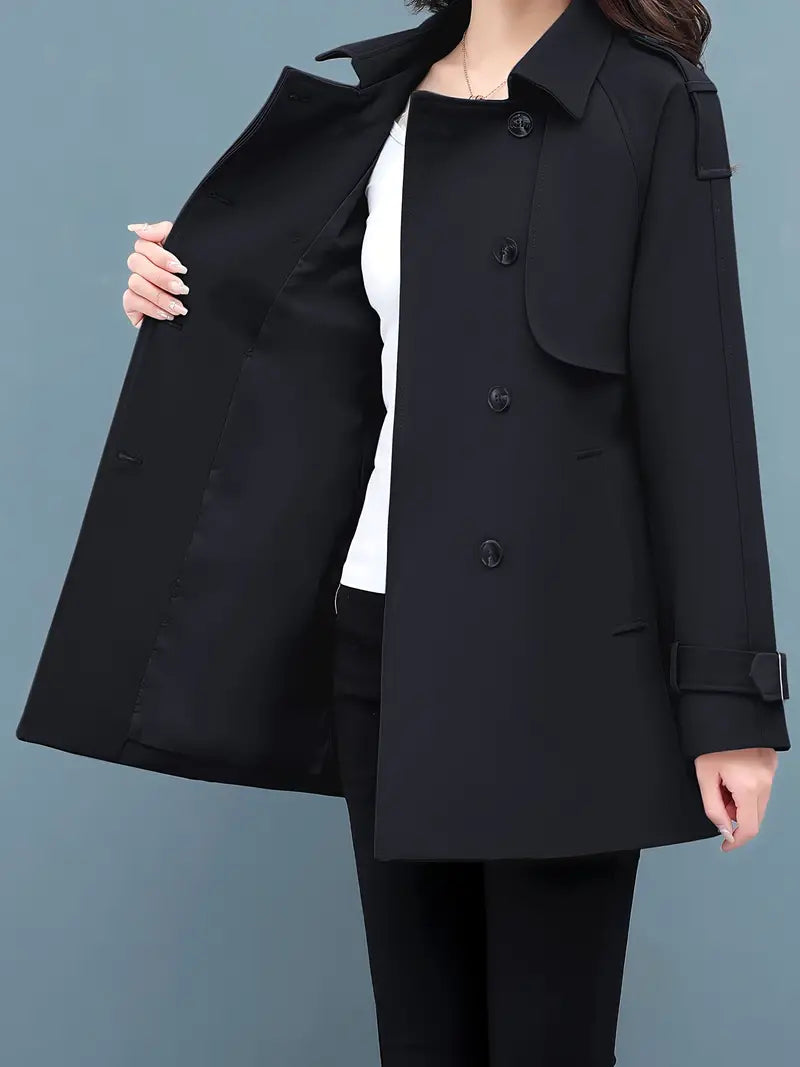 Izxi | Damen Casual Trenchcoat – Unifarbe Frühjahr Herbst 2024