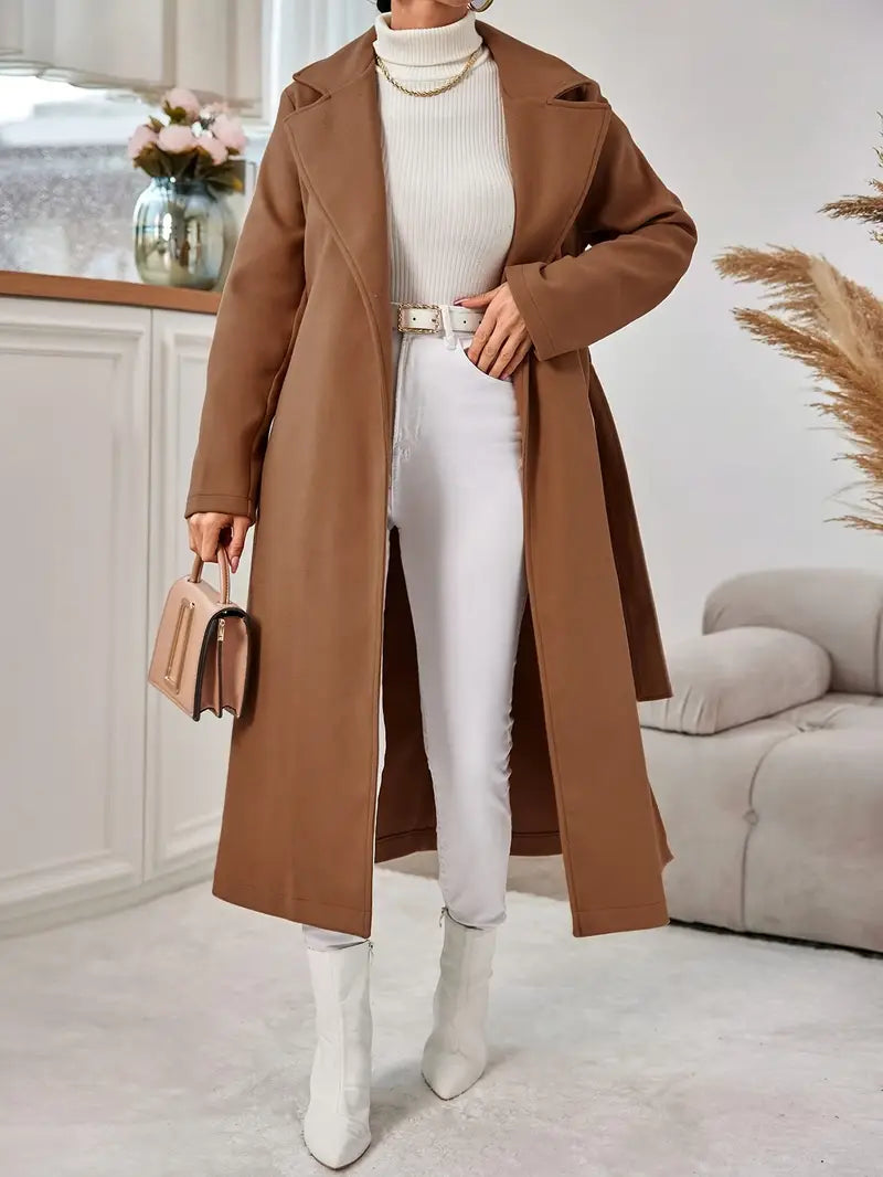 Offe | Offener Front Mantel für Frauen – Eleganter Reverskragen