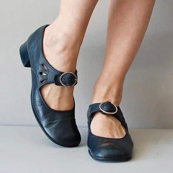 Beatrice | Keilsandalen aus leder mit orthopädische schnalle