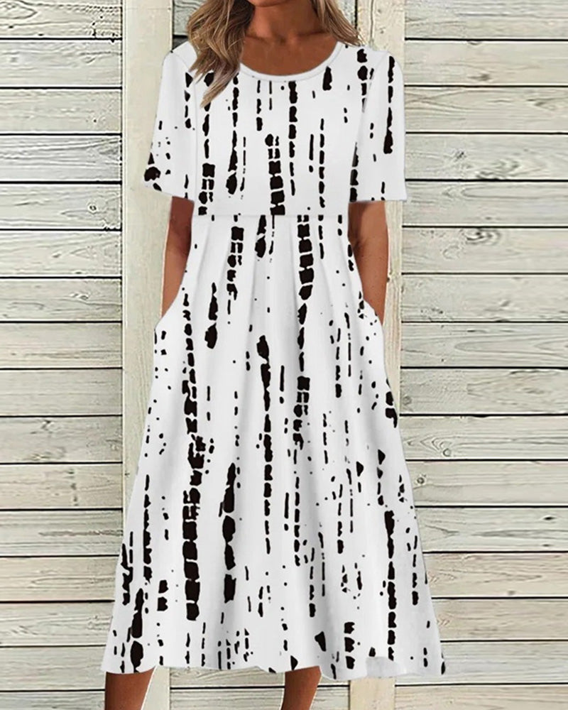 Sablea | Bedrucktes Kleid mit kurzen Ärmeln