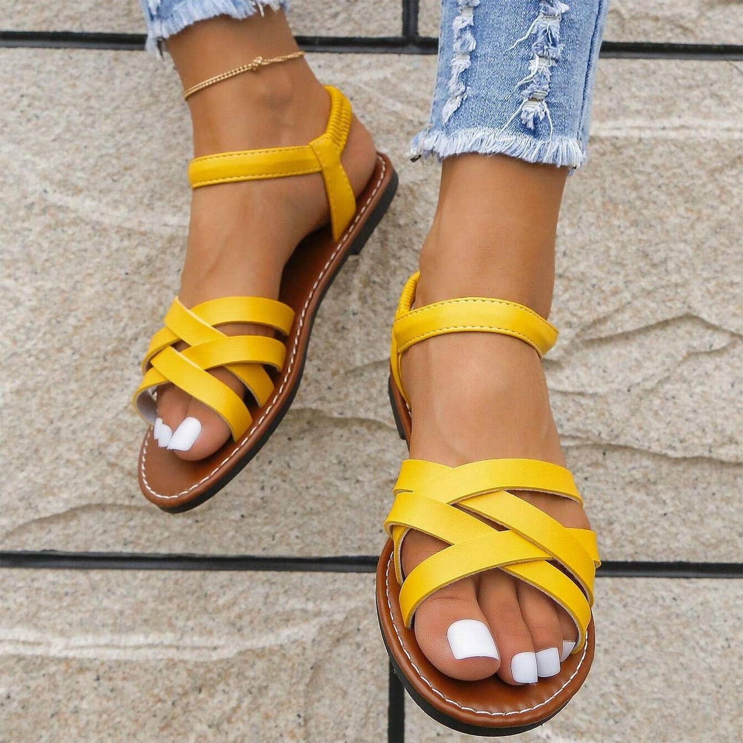 Danielle - Sommerliche Sandalen mit überkreuzten Bändern