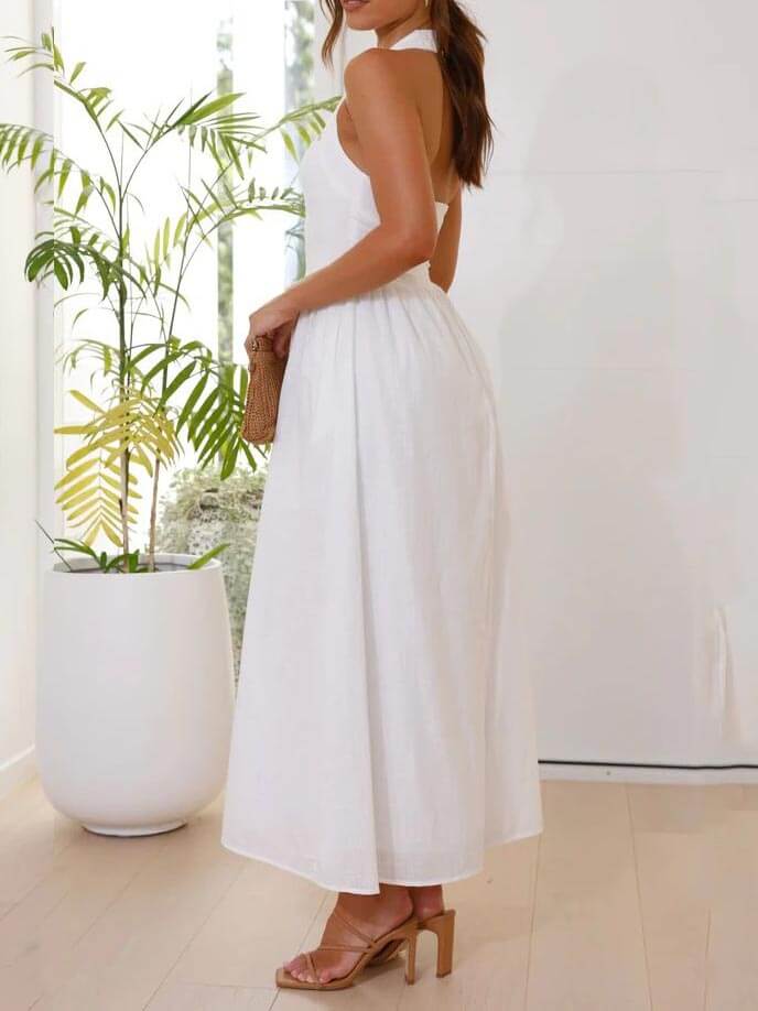 Mirah | Schwarzes Maxikleid mit Halter