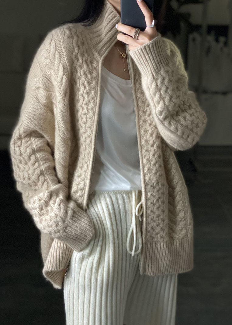 Damen Strickjacke | Hoher Halsausschnitt | Ultrazarte Feinstrick-Qualität