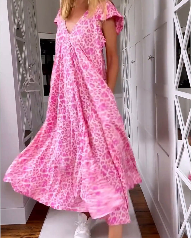 Hevana-Bedrucktes Kleid mit V-Ausschnitt
