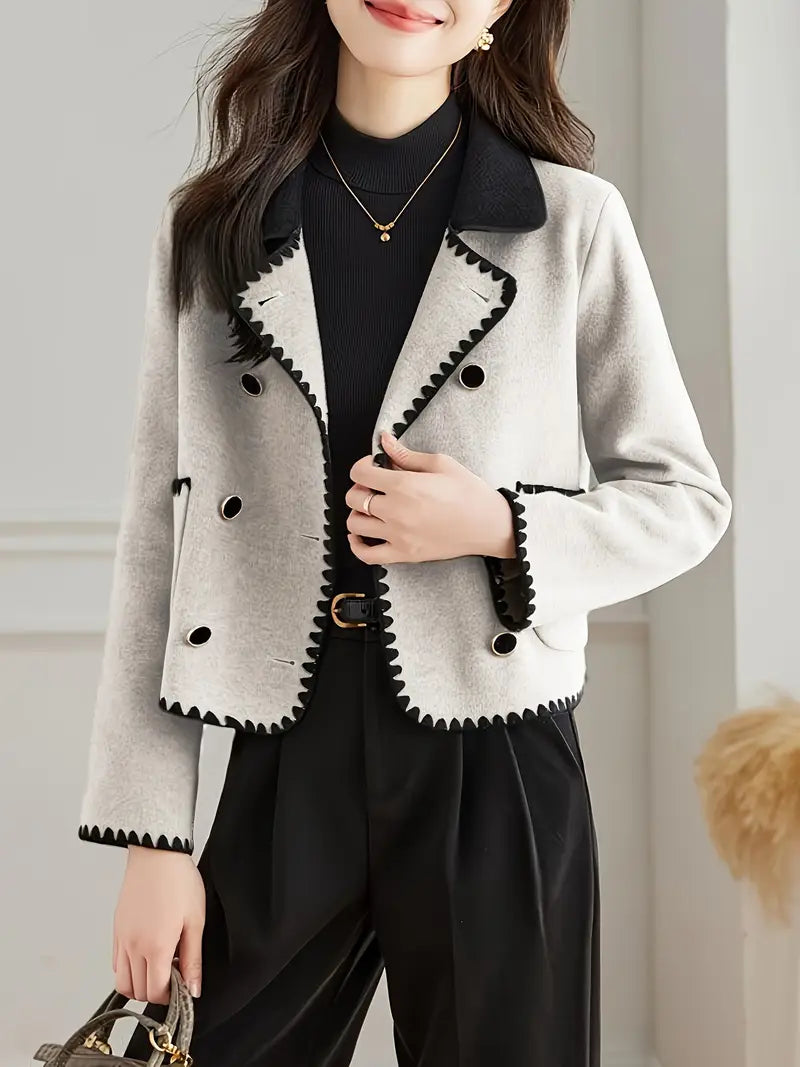 Lodi | Chic Damen Blazer aus Vlies-Mischung – Doppelreiher, Eleganter Revers