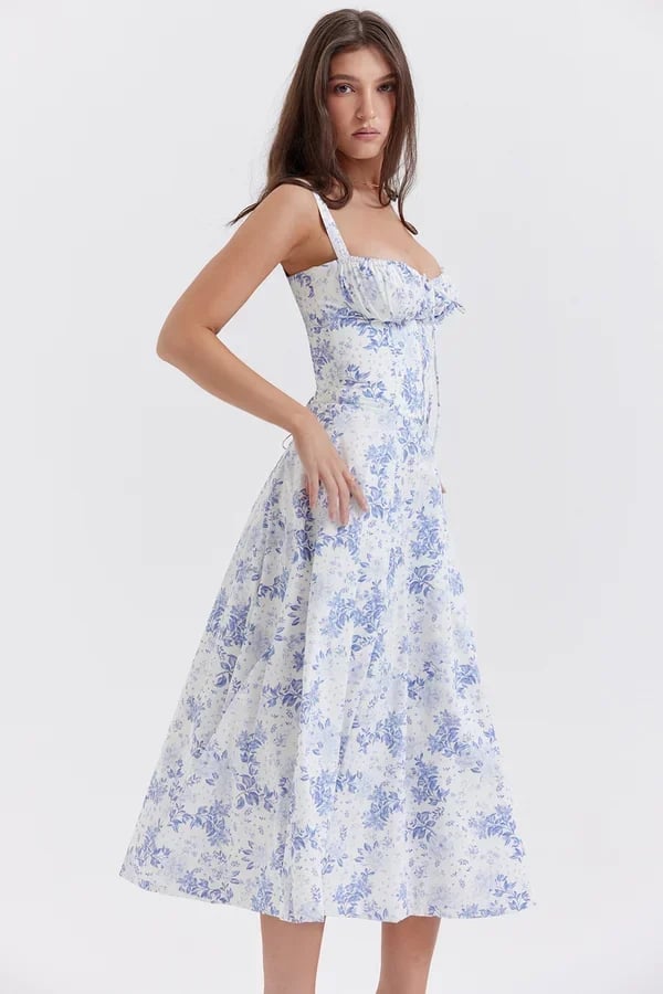 Carmen | Bequemes Bustier-Sommerkleid mit Blumendruck